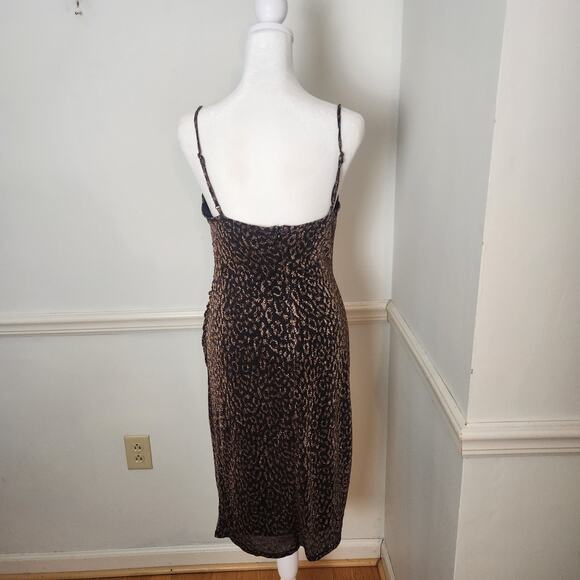 Laundry By Shelli Segal Dress Size 4 Women Slip Gold Leopard Sleeveless Fairy - Picture 6 of 11